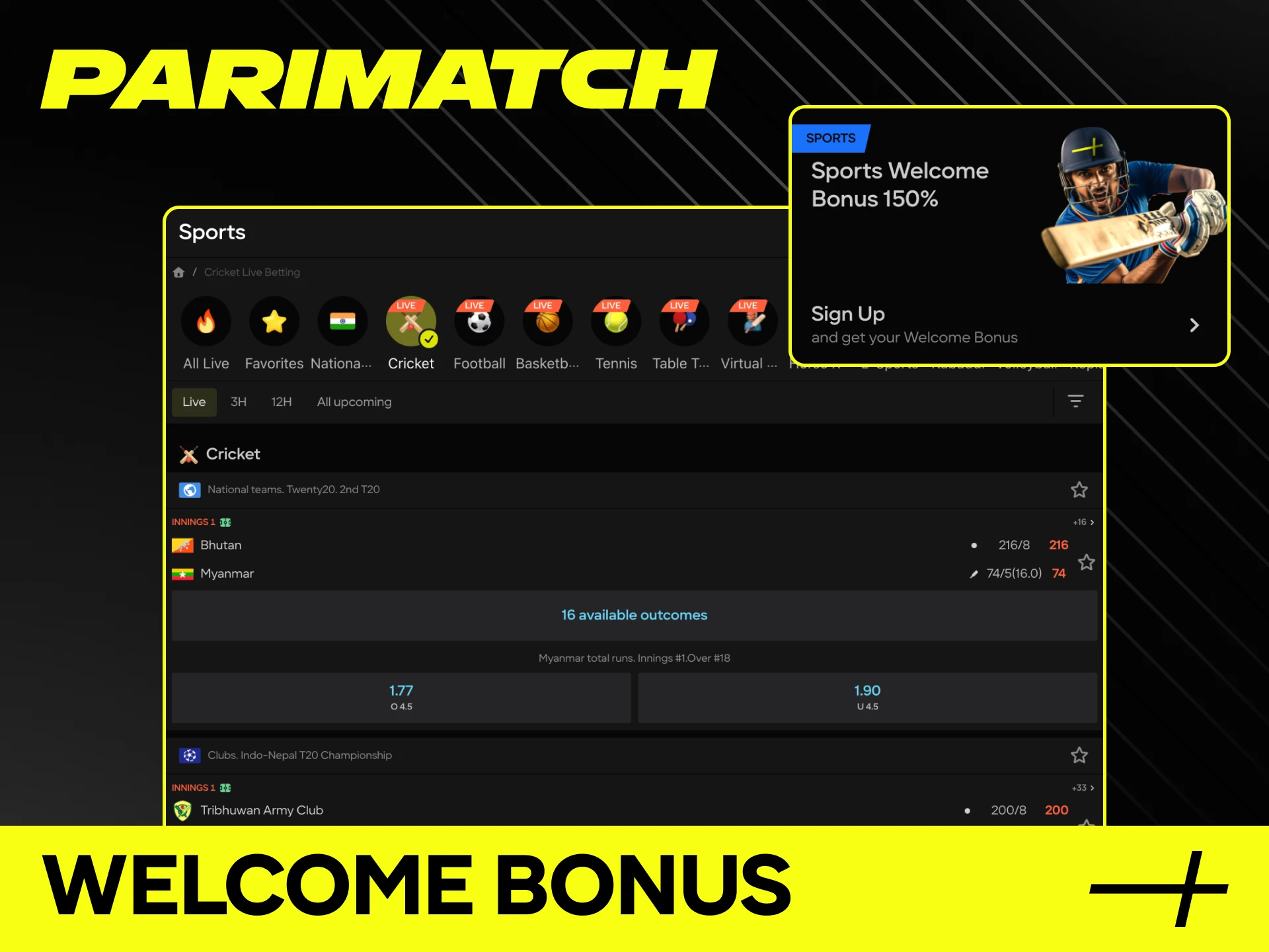 Cricket welcome bonus 100% up to TZS 1,000,000, Deposit via M-Pesa, Tigo Pesa, Airtel Money, HaloPesa, or cards.