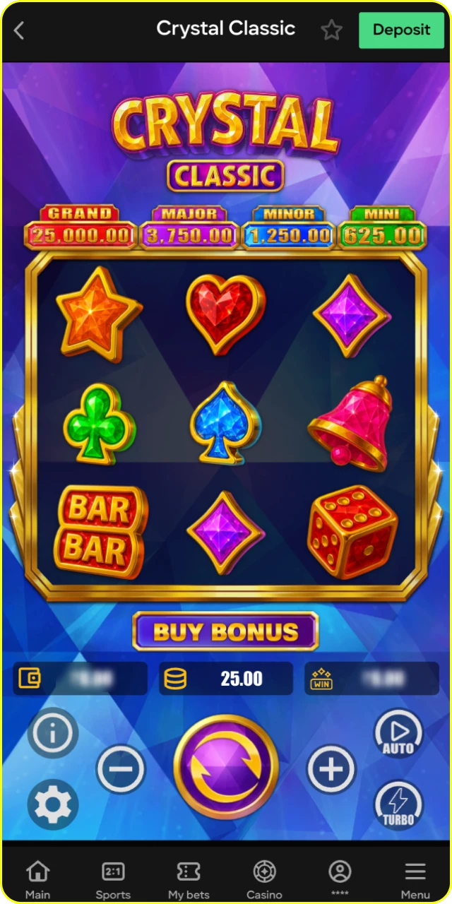 At Parimatch online casino, players can try out the demo mode.