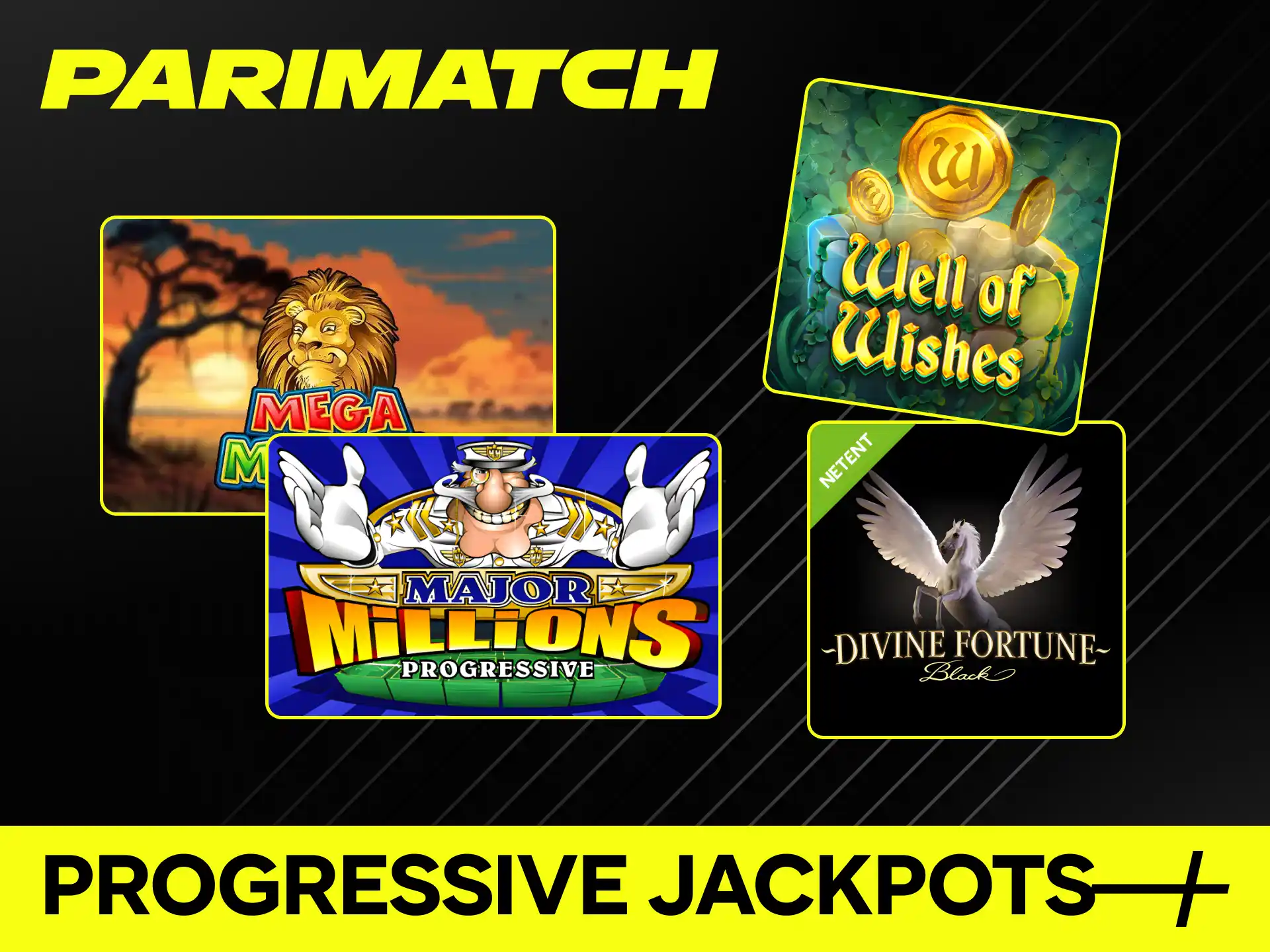 Try your luck in Progressive Jackpots games at Parimatch online casino.